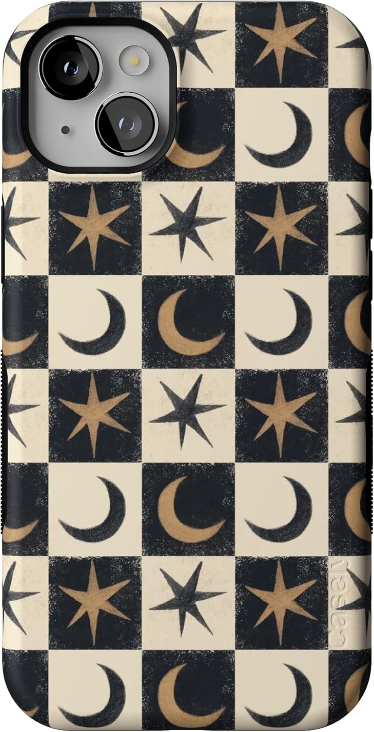 Casely iPhone 14 Case | Mystic Moonstar | Black Celestial | Bold Protective Design | MagSafe Compatible Design