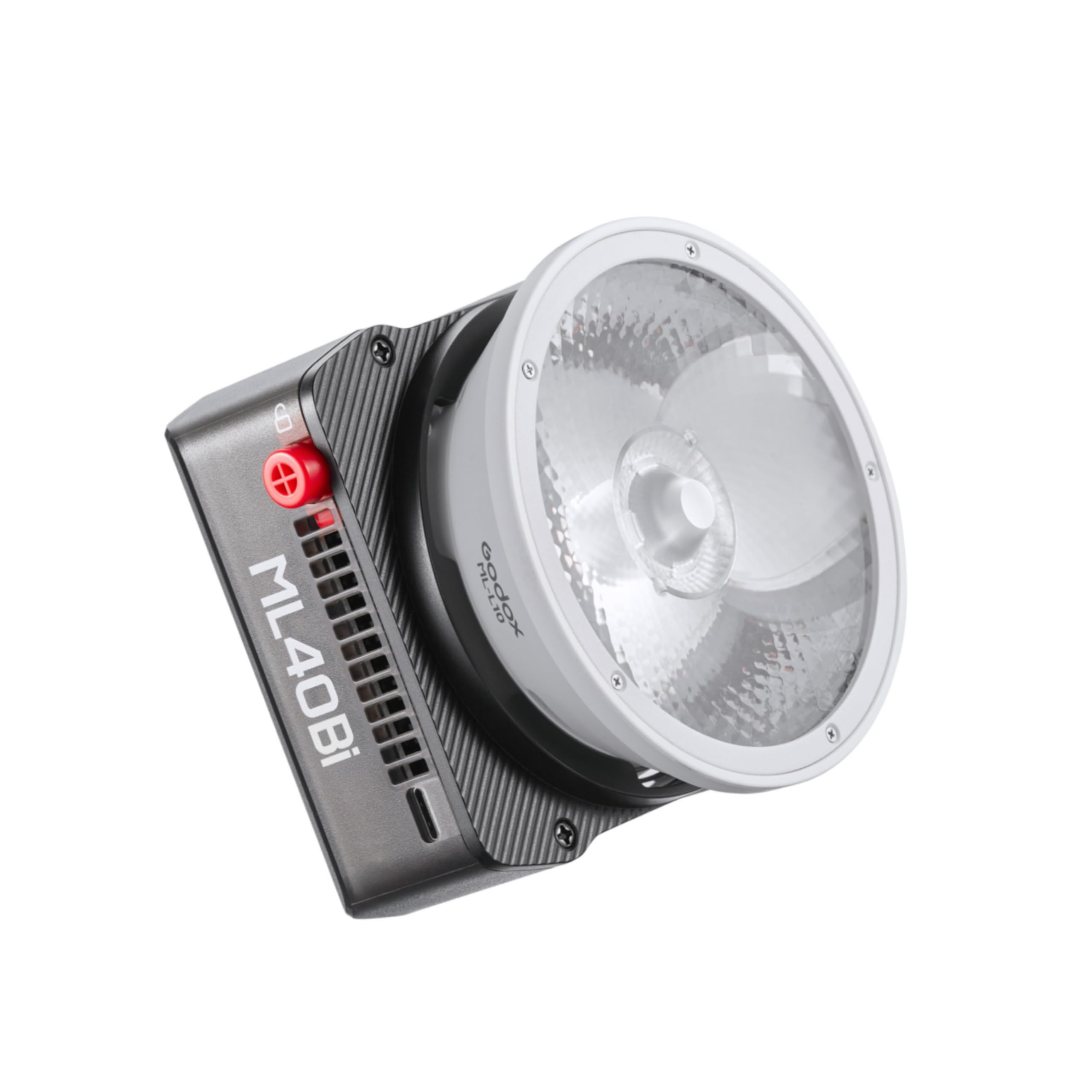 Godox ML40Bi Magnetische LED-Videoleuchte mit ML-10 Linsenreflektor, 2800K-6500K Fotoleuchte, CRI＞96, 11FX-Lichteffekte, Integrierter Lüfter, 30m Bluetooth-Steuerung mit Godox-Mount