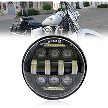 Headlights Fit for Yamaha V-Star XVS 650 950 1100,5.75 Inch Round 6000K Hi/Lo Beam White/Amber DRL,IP68 Waterproof,Plug & Play,DOT Approved