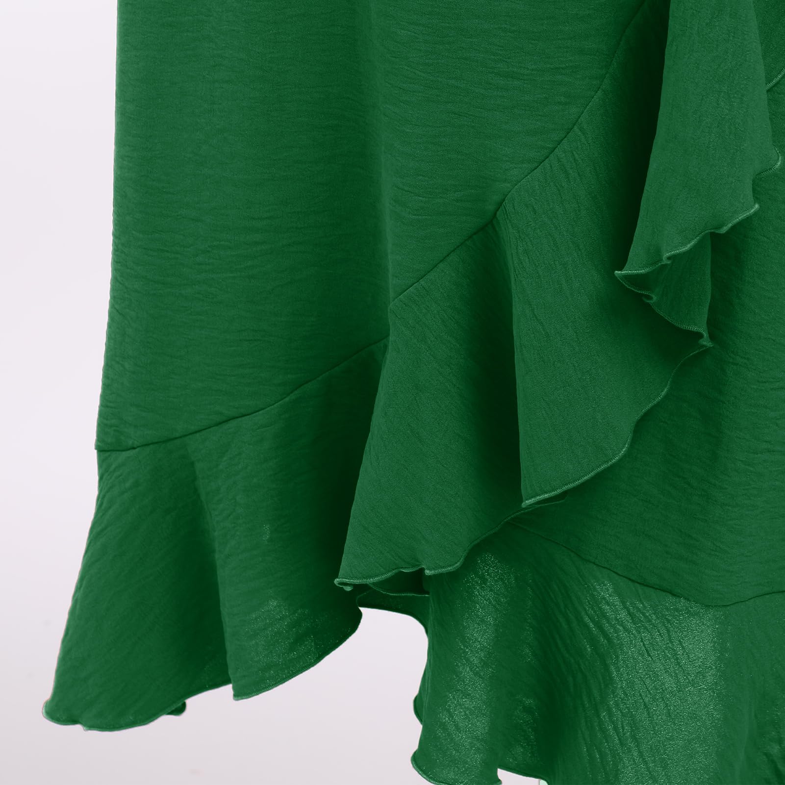 AGYMNX Falda envolvente para mujer de cintura alta, falda midi irregular, dobladillo con volantes, minifalda plisada con lazo para verano, elegante y versátil