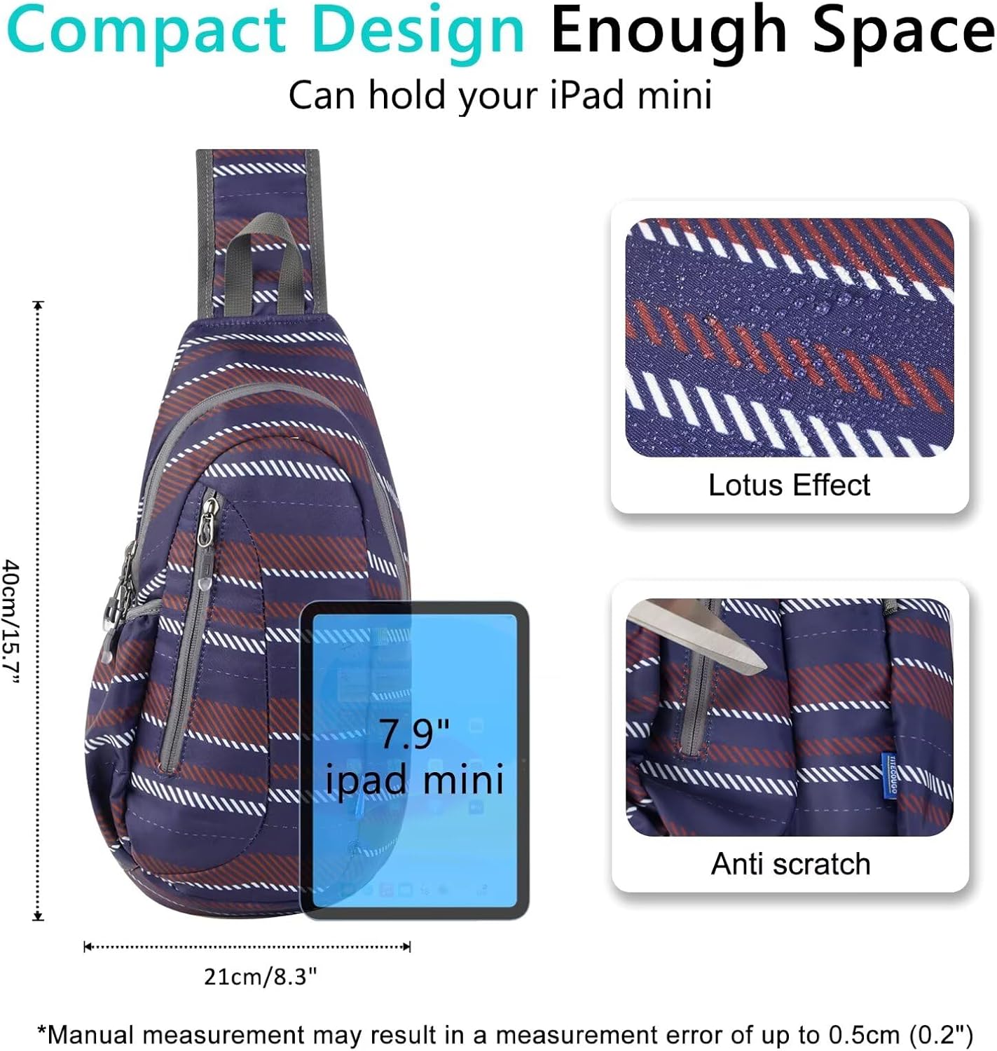 TITECOUGO Small Sling Bag, Lightweight Crossbody Backpack for Men Women, Shoulder Bag for Sports and Outdoor - Image 4