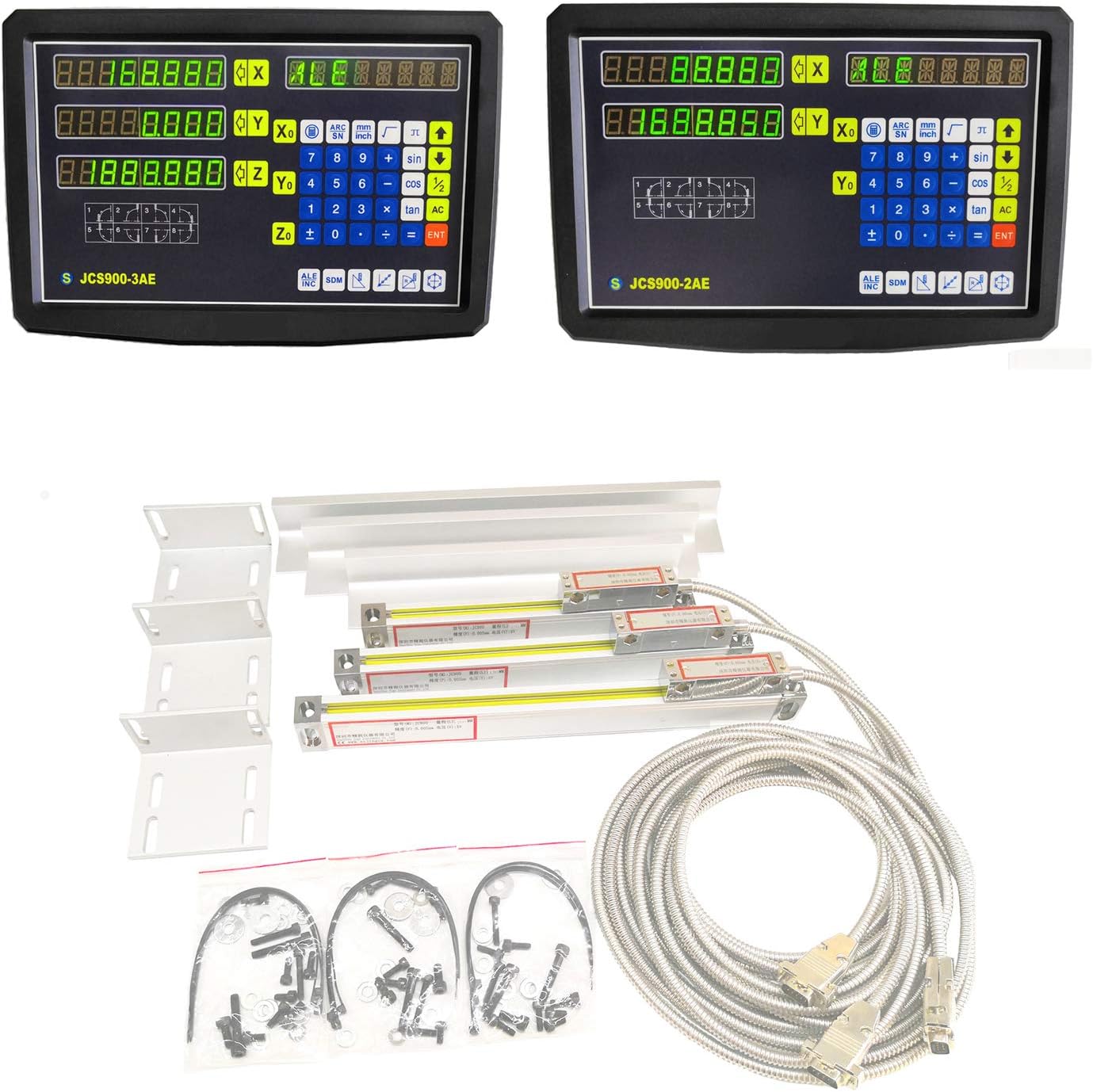 2/3 Axis Digital Readout and TTL Precision Linear Glass Scale DRO Encoder for Milling Lathe. Note:Display&Scales Sold Separately,Pls Select The Size Options! (600mm Travel Length Scale ONLY(24''))