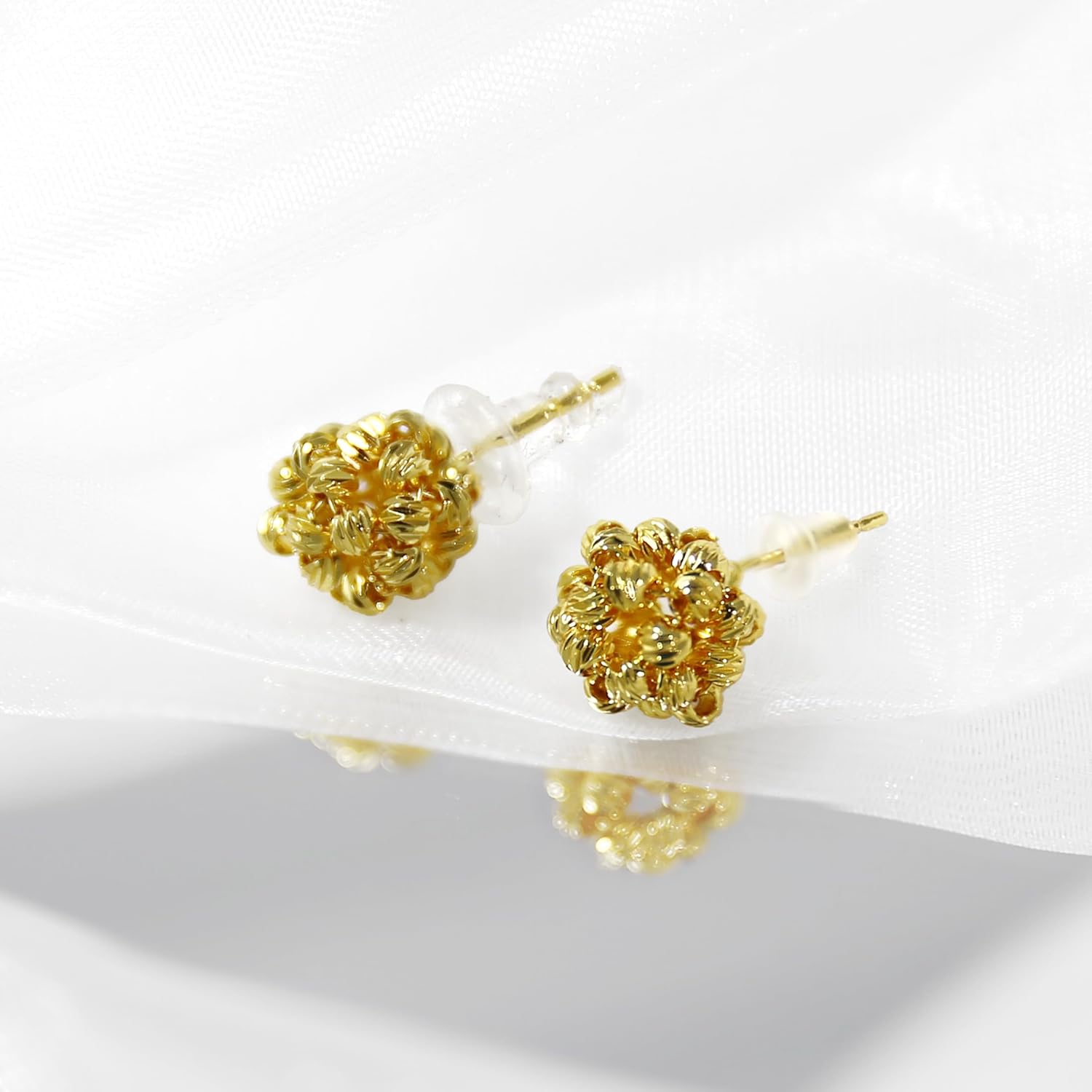 Gold Stud Earrings for Women 18k Gold Plated Twisted Ball Earrings Knot Earring Stud Jewelry for Women - Image 5