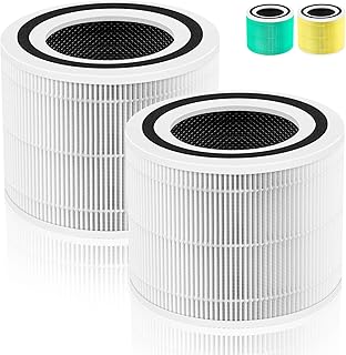 240 True HEPA Filtro de repuesto 14 para purificador de aire Puro 240, HP-14 de alta eficiencia 3 en 1 con filtro de carbón activado, paquete de 2, color blanco
