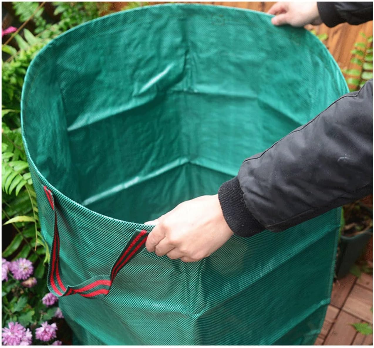Reusable Garden Waste Bags 32/72/80/105/132 Gallons Leaf Bags Large Yard Dustpan-Type Garden Bags for Collecting Leaves for Garden Lawn Leaves Yard Debris Storage Garden Accessories