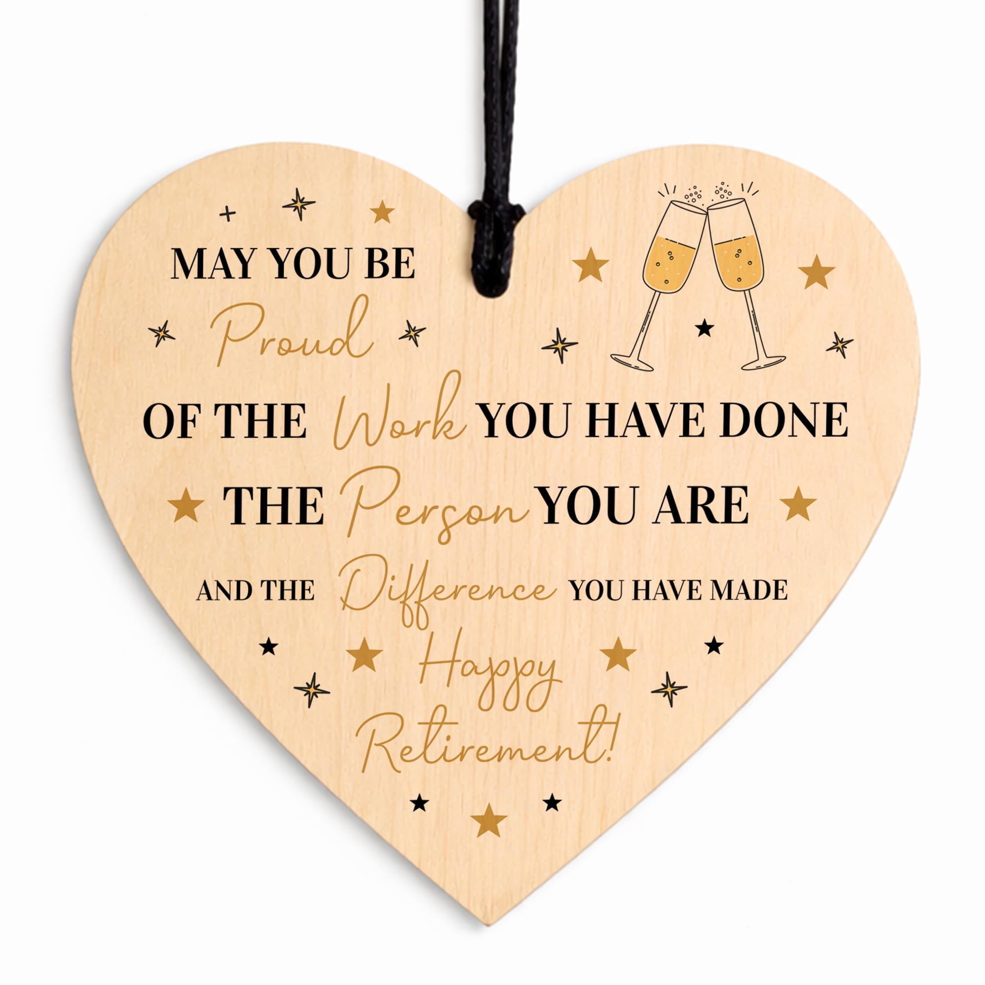 Red Ocean Retirement Gift For Colleagues Coworkers Wooden Hanging Heart Congratulations Happy Retirement Gifts For Men Women