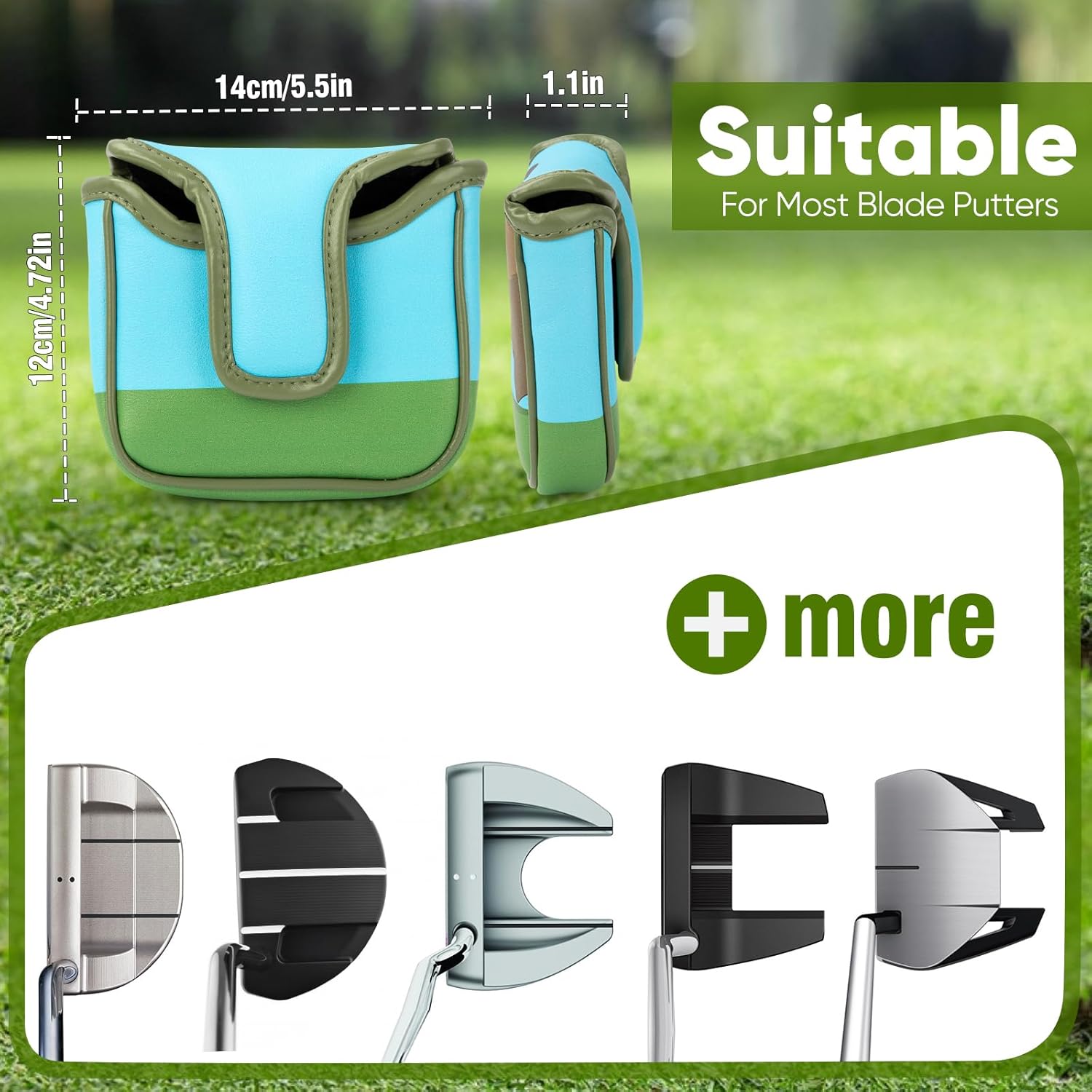 Funny Golf Putter Cover Mallet Putter Headcovers with Magnetic Closure Leather Golf Club Covers for All Brand