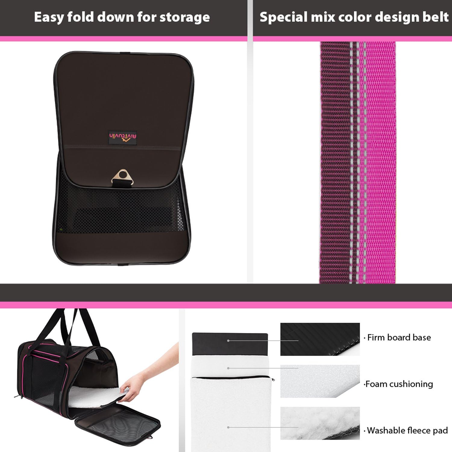 Soft-Sided Pet Travel Carrier, Airline Approved Dog Cat Carrier for Medium Puppy and Cats : Pet Supplies