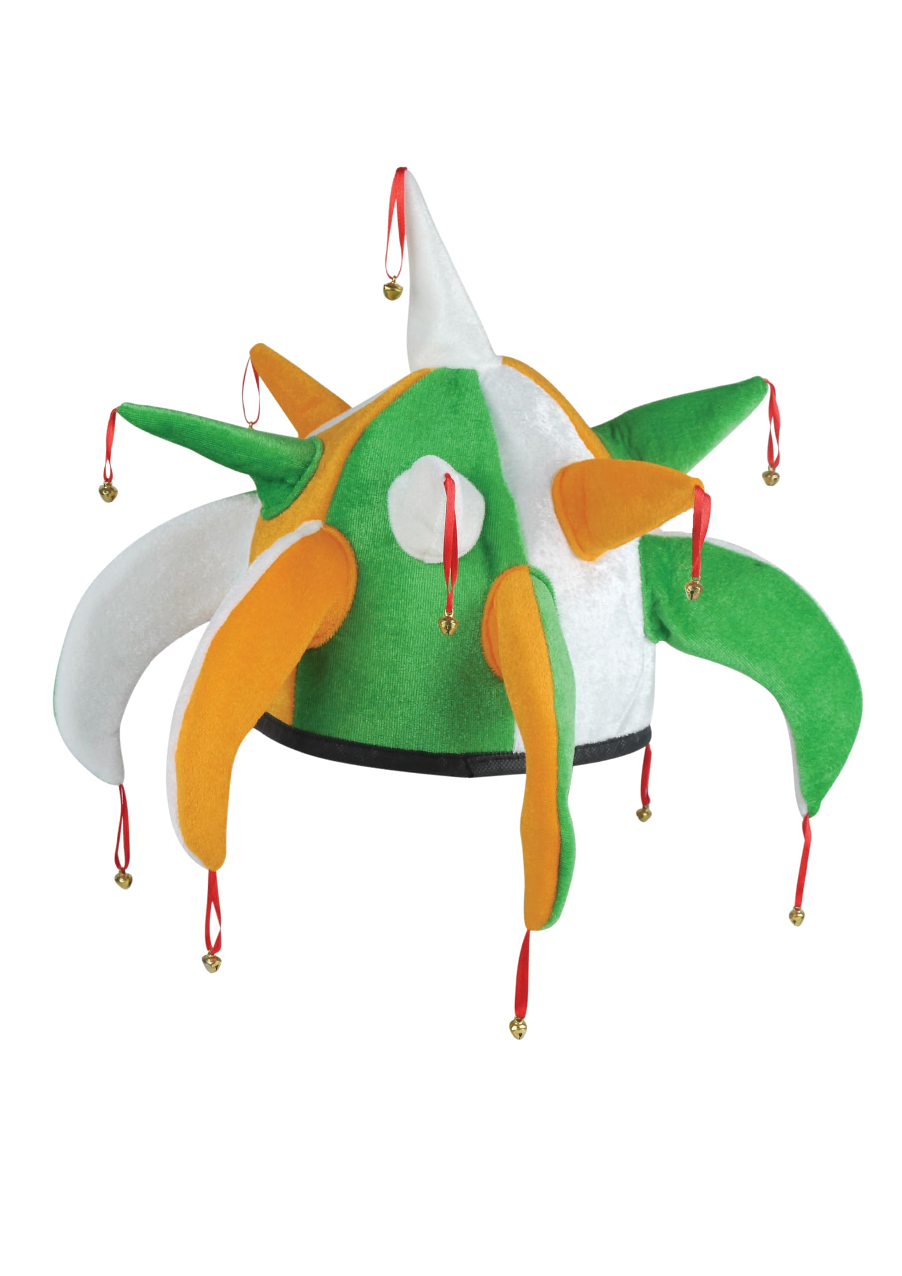 HENBRANDT 2 x Adult Irish Tricolour Jester Hat with Bells Ireland Flag St Patrick's Day Accessories One Size Irish Party Supplies Fancy Dress Costume Accessory Novelty Hats for Men and Women