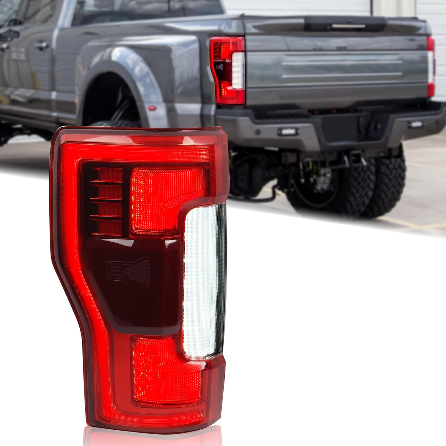 Halogen Type Tail Light Rear Lamp w/Blind Spot (Module NOT Included) Assembly Compatible for 2017-2019 Ford F250 F350 XLT/Lariat Super Duty Left Driver Side KC3Z-13405-C