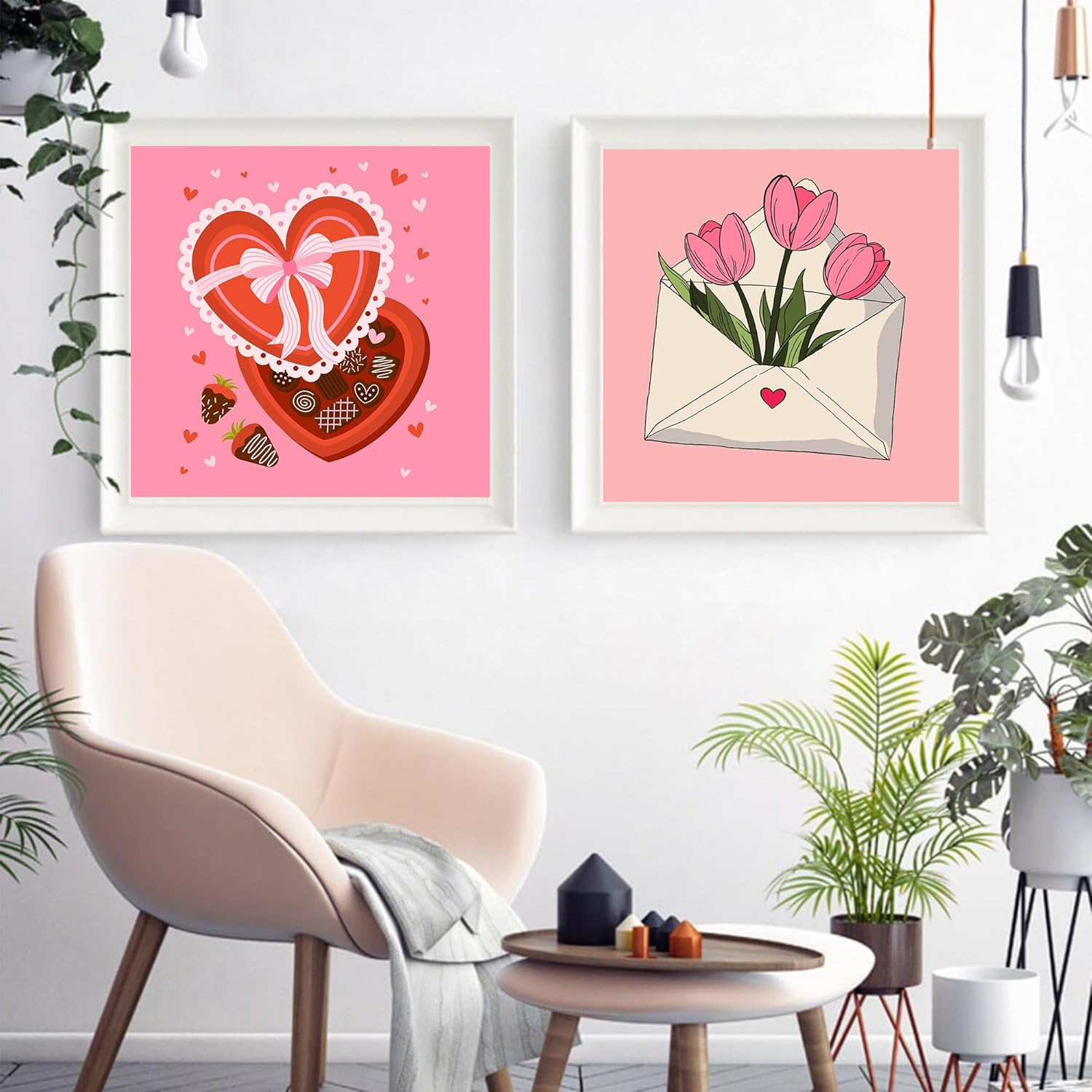 CasaWeave 4 Packs Valentine's Day Framed Paint by Numbers Kit for Adults,Easy Paint by Number with Canvas,Acrylic Paint by Number for Adults for Decor 8x8inch