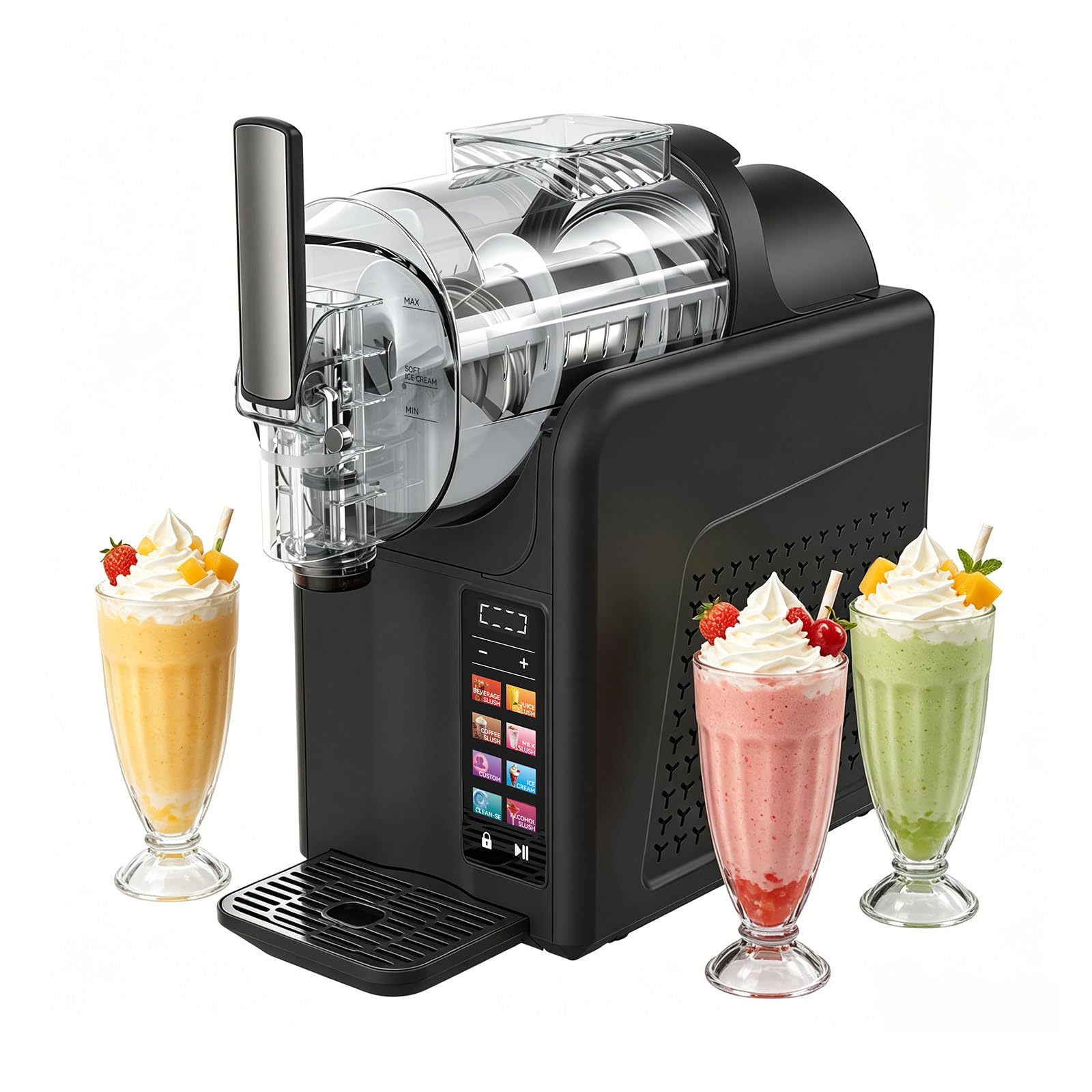 BANGBANGJI 68oz Slushie Machine, Slushy Maker with 6 Presets Programs, LED Display, Self Cleaning & Adjustable Temperature, Freezing Drink Maker for Margaritas, Frappés, Milkshakes and More Black