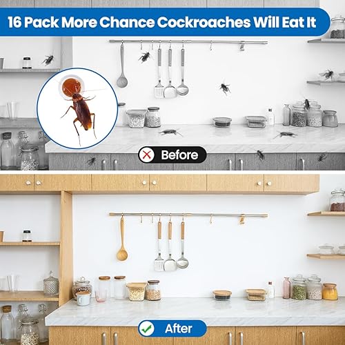 Miniatura 4 de 16 unidades de cebo y asesino de cucarachas, estaciones repelentes de cucarachas para repelente de nidos de infestaciones interiores, solución