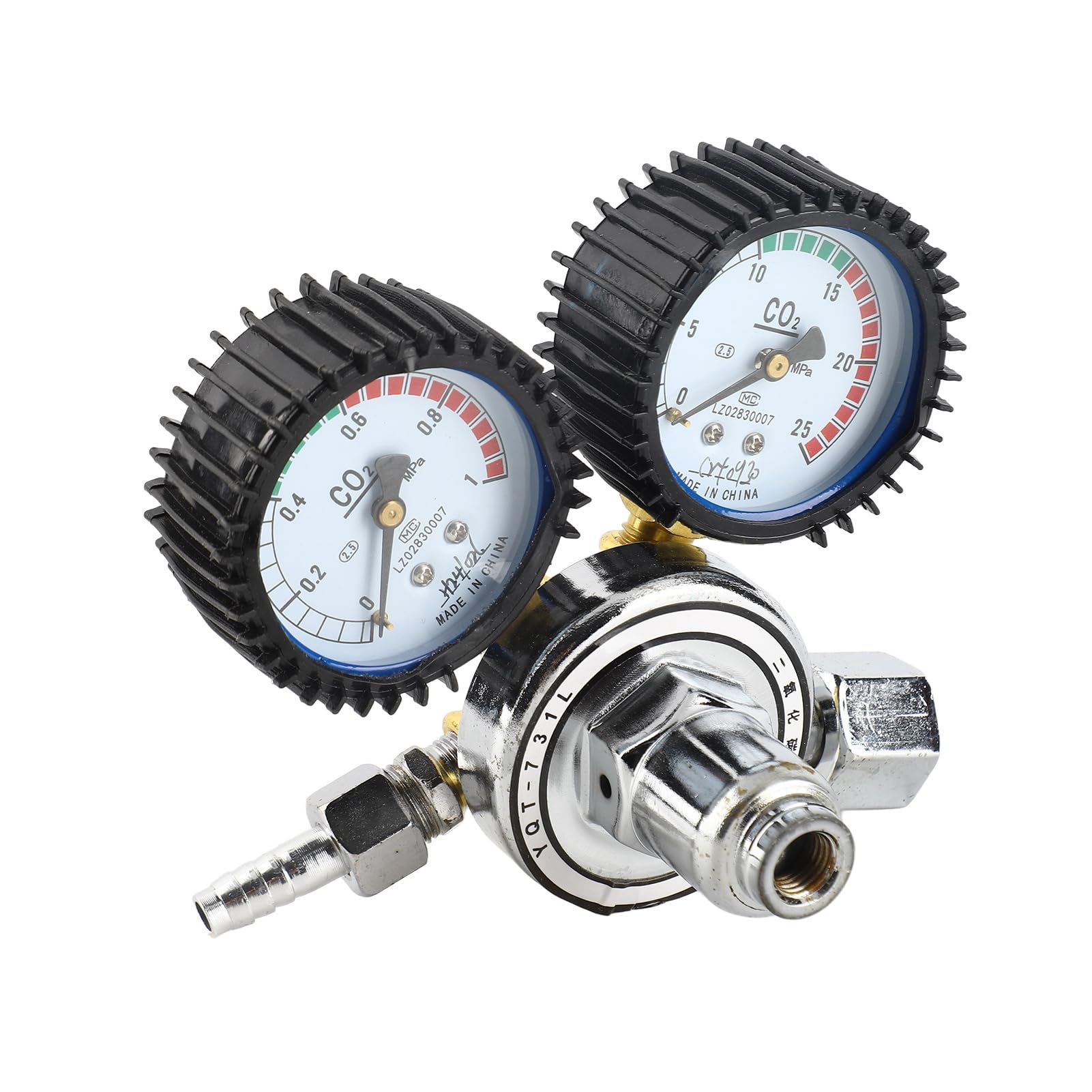 Garosa G5/8 Co2 Pressure Regulator Dual Gauge Co2 Pressure Reducer Gas Bottle Welding Regulator With Safety Regulating Valve