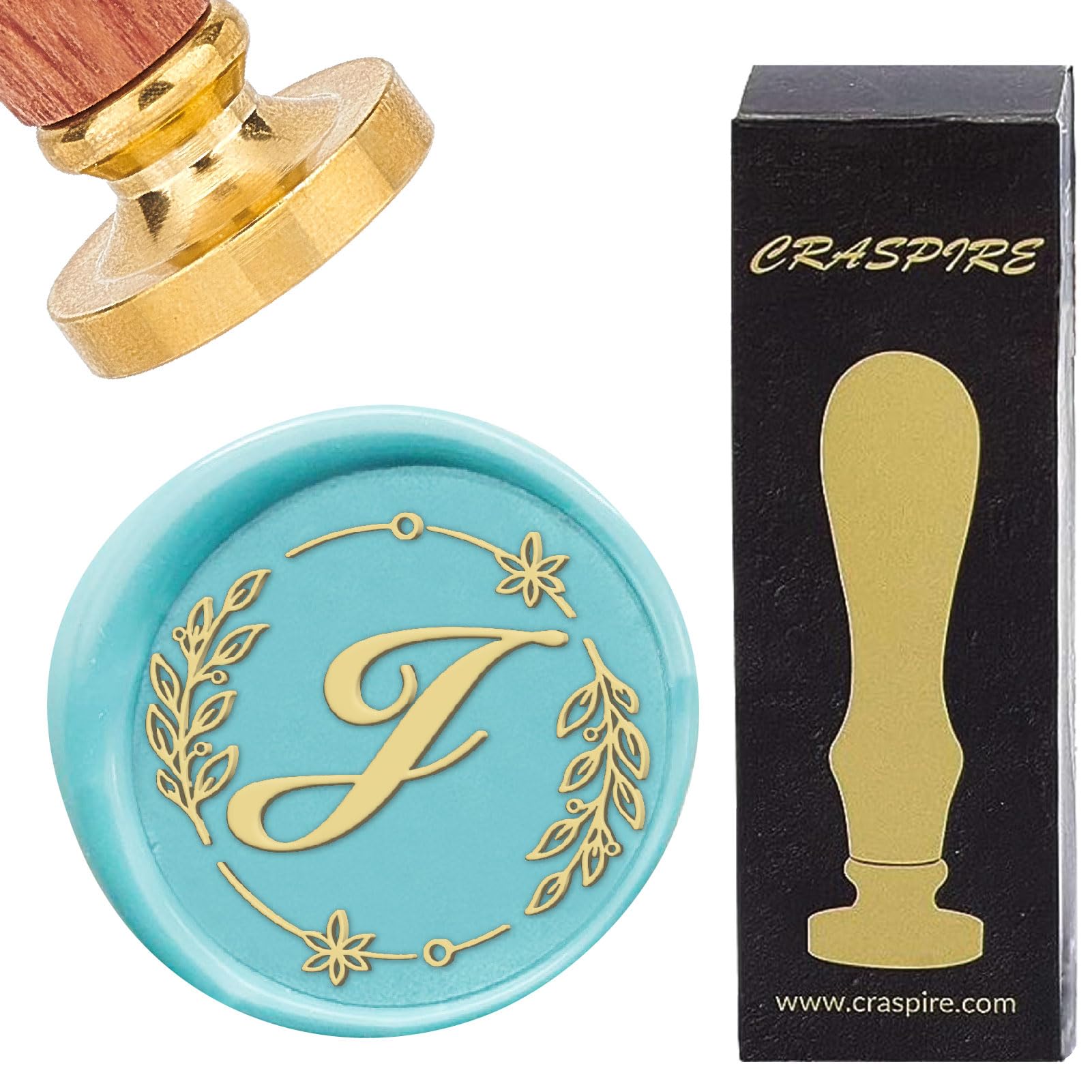 Tête en laiton amovible vintage pour cachet de cire lettre J
