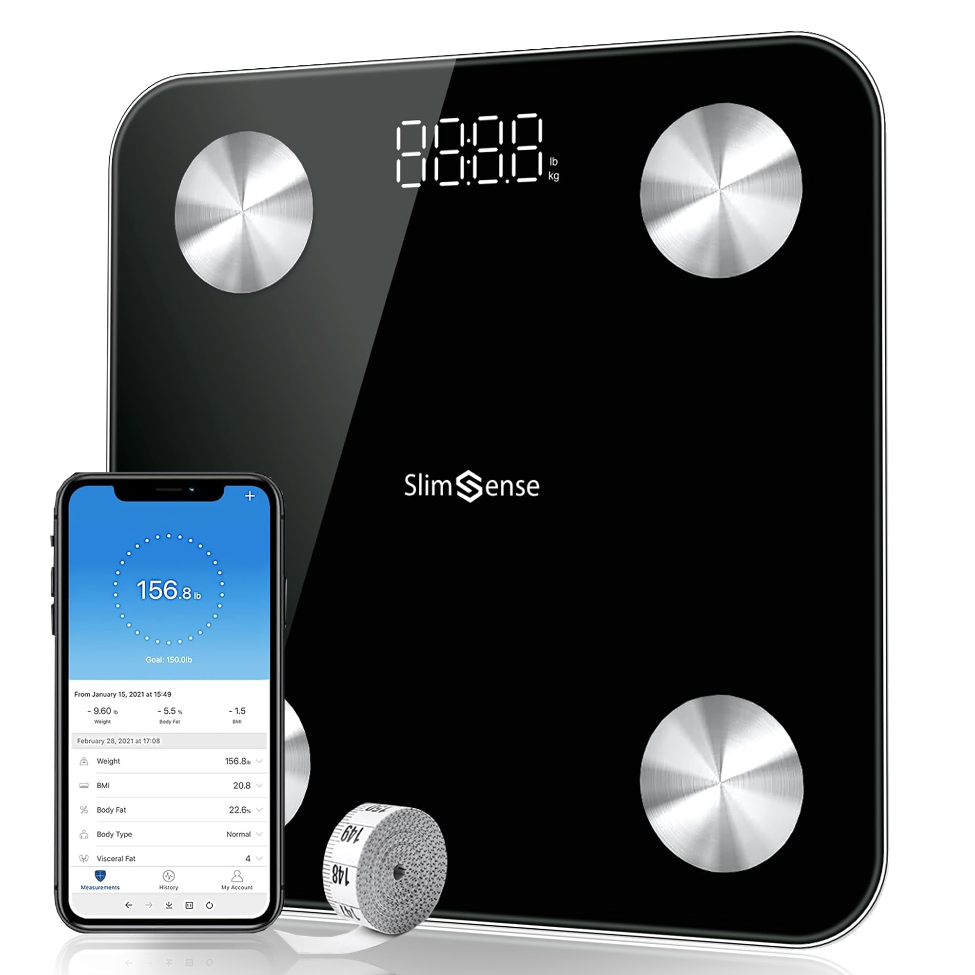 Smart Scale for Body Weight Fat 25 Body Composition Analyzer Digital Weighing Scale with App Scales for Body