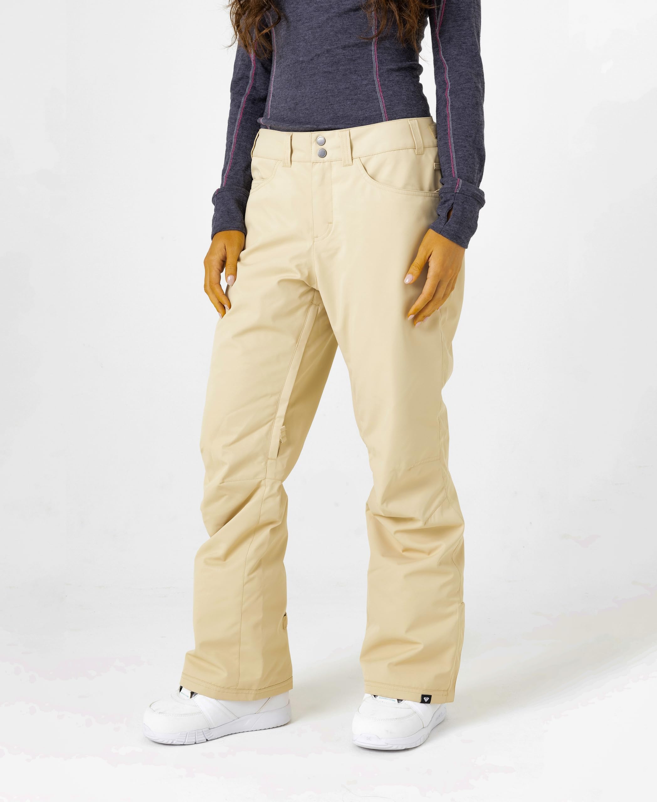 Roxy Women's Tailored Backyard Snow Pants, Pebble