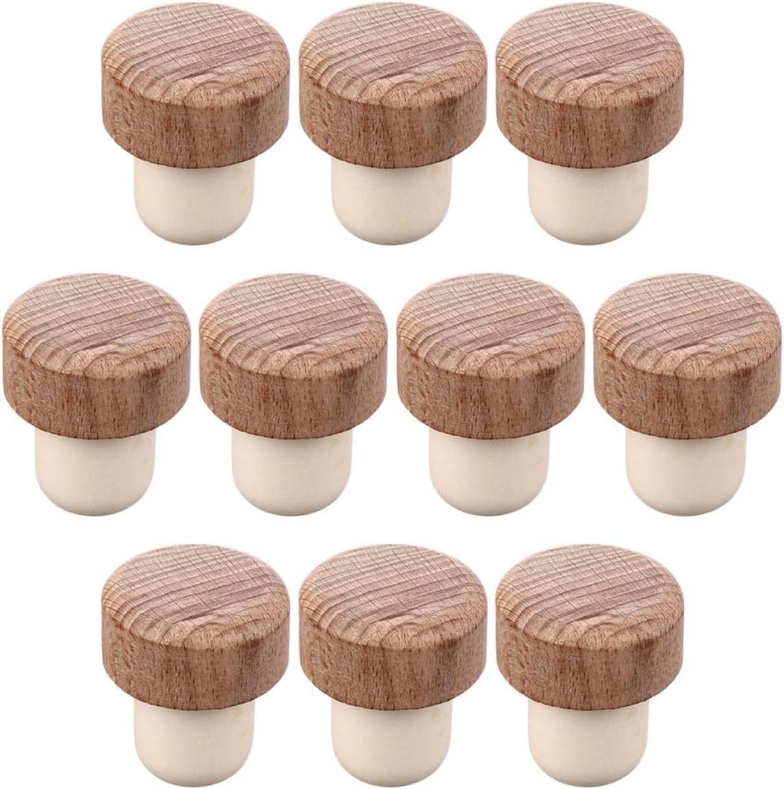 Xmas 10 Pcs Wooden Wine Bottle Stoppers Sealed Bottle Plugs