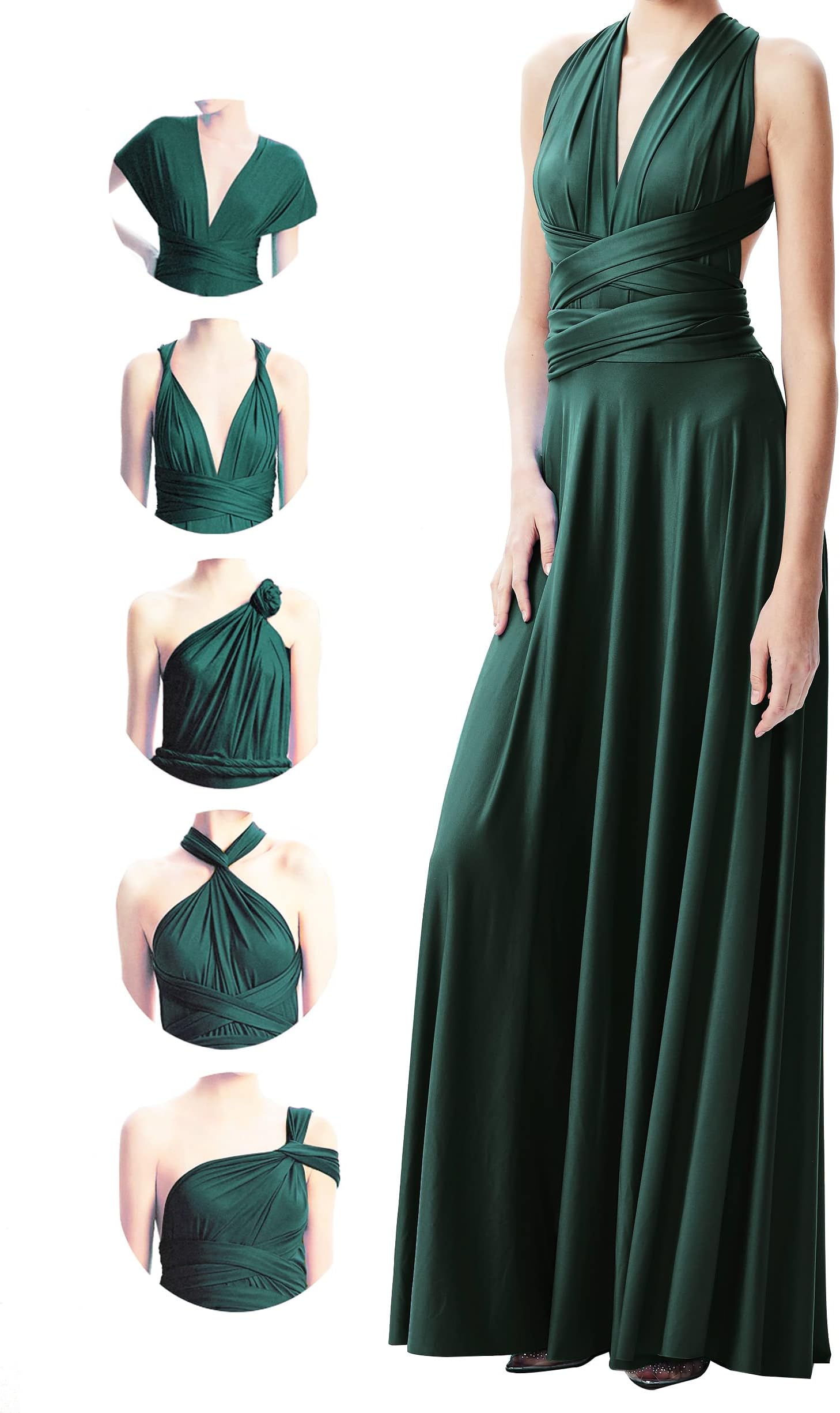 Multiway Dresses with Bandeau,Multiway Bridesmaid Dresses,Convertible Infinity Dress,Wedding Guest Dresses for Women Plus Size Maxi Floor Length Long,Transformer Dress,Maternity,Prom,Evening Gown