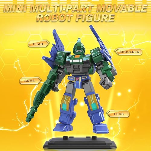 Miniatura 4 de Mini figura de robot de 2 piezas de ala de explosión de Stego y ala de perno Raptor, alto de 4.3 pulgadas, fácil de montar, movible de varias