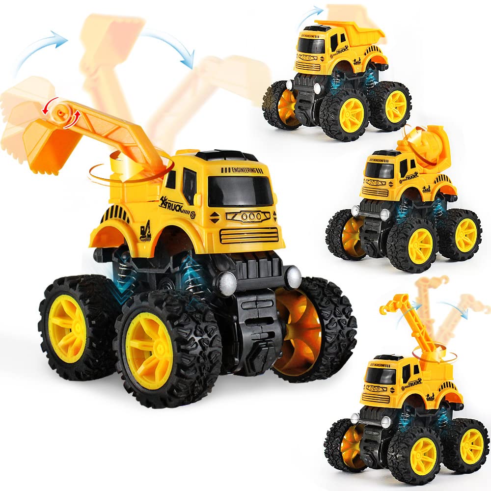 Toyshine Pack of 4 Rocky Construction Cars Toy Push and Go Play Set Friction Powered Vehicles for Babies Toddlers Kids Boys Girls Age 3+ Years Old (Dumper, Excavator, Crane, Cement Mixer) (B0B8J5HYPH) Amazon Price History, Amazon Price Tracker