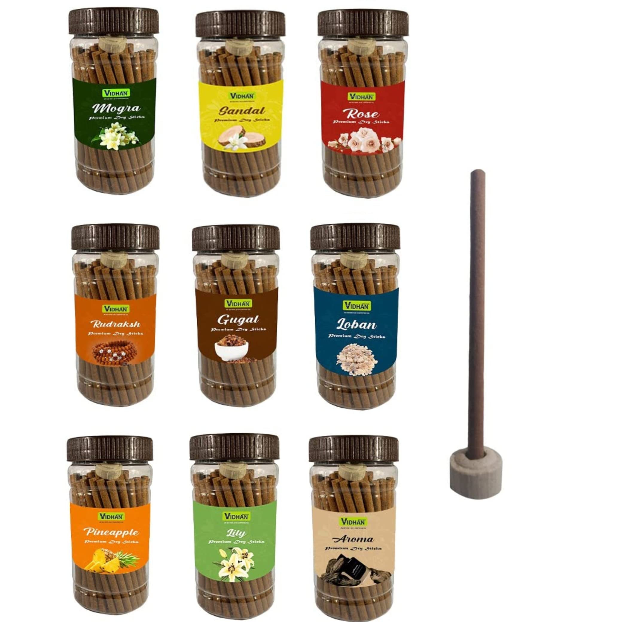 Dhoop Sticks Vidhan Premium Jar 9x100Gm | No Bamboo | No Charcoal | Dhoop Stick | Dhup | Pooja Dhoop Sticks (9 Flavours) Pack of 9 Jar (B0C3VG1FH2) Amazon Price History, Amazon Price Tracker