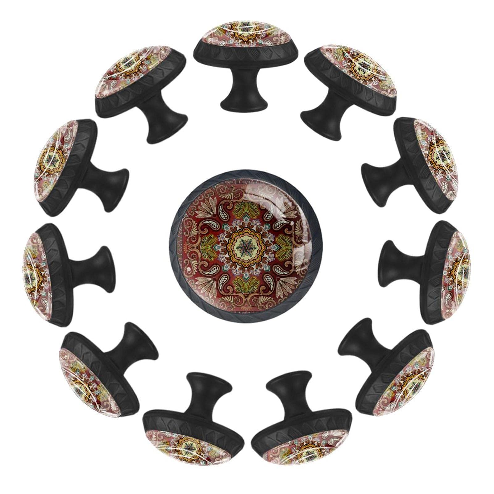 Boutons de tiroir design mandala rétro 35mm poignées de meuble pour commode et salle de jeux