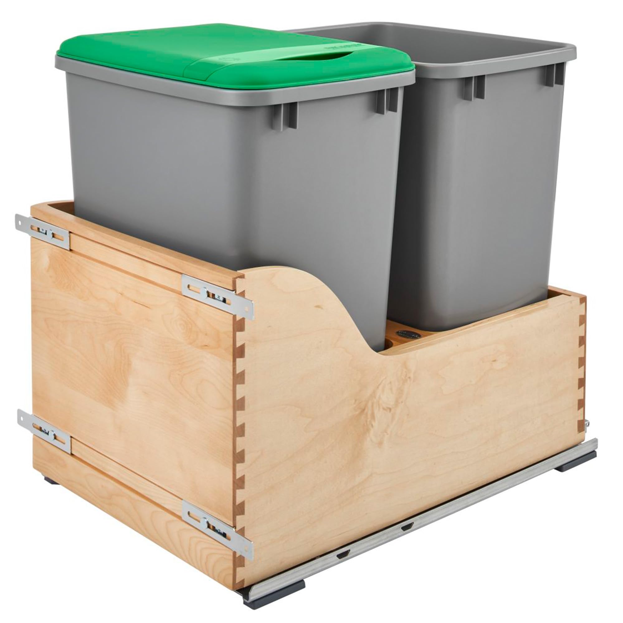 Rev-A-Shelf Pullout Trash Cans for Kitchen Cabinet, Dual 35 Qt Bins with 15