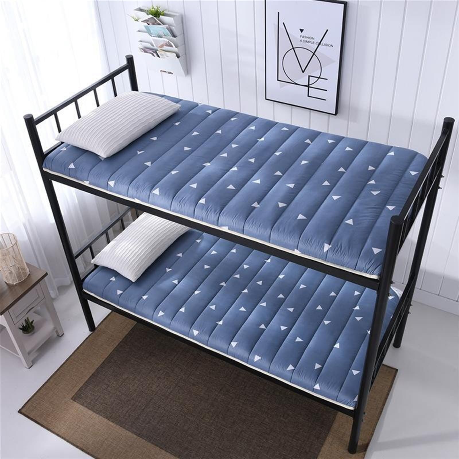 Colchón de Piso Grueso Colchón portátil Plegable Suave Futones japoneses Individuales Dobles, Colchoneta Enrollable de Tatami japonés Colchón Plegable (Color : B, Size : 90x200cm(35x79inch))