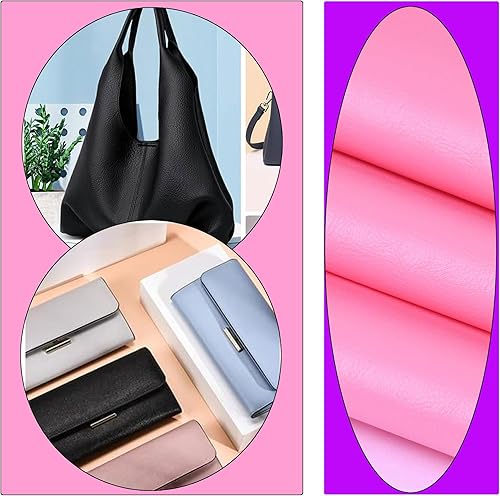 Miniatura 7 de Rollo de hojas de piel sintética de color liso liso de 12 x 53 pulgadas, muy adecuadas para hacer manualidades, aretes de cuero, lazos, costura