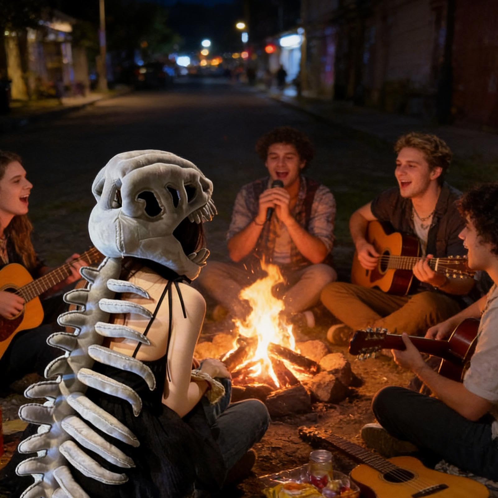 Miękki Kostium Szkieletu Dinozaura Miękka Zabawka Pluszowa | Strój Na Halloween Dla Szkieletów Dla Dzieci I Dorosłych Na Występ Sceniczny Imprezę Tematyczną Bal Maskowy