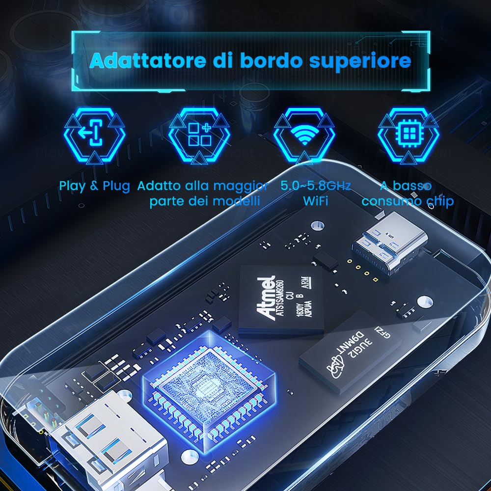 CarlinKit adattatore Android auto wireless，connessione wireless vera, basta plug and play
