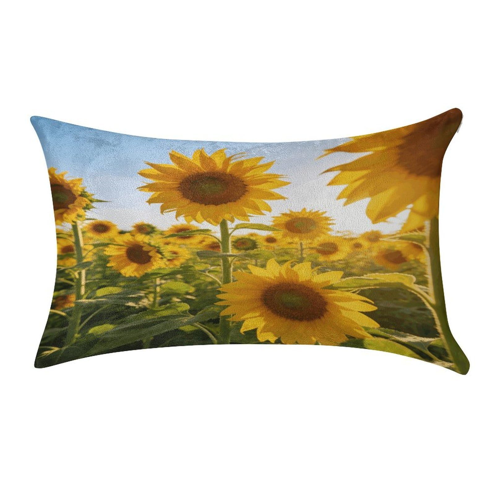 Fodpand Style Sunflower Garden Pillowcase,Elegant Designed Home Decor,Velvet Pillowcase,Soft And Cozy,Pillow Case Cover With Hidden Zipper For Bedroom, Sofa, Couch