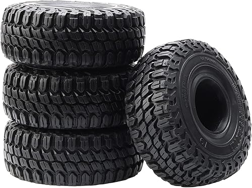 4 neumáticos de goma de 1.9 pulgadas OD de 5 pulgadas5.039 in con insertos de espuma para 110 RC Rock Crawler Axial SCX10 SCX10 II 90046 90047 SCX10 disponible en Yaxa Venezuela