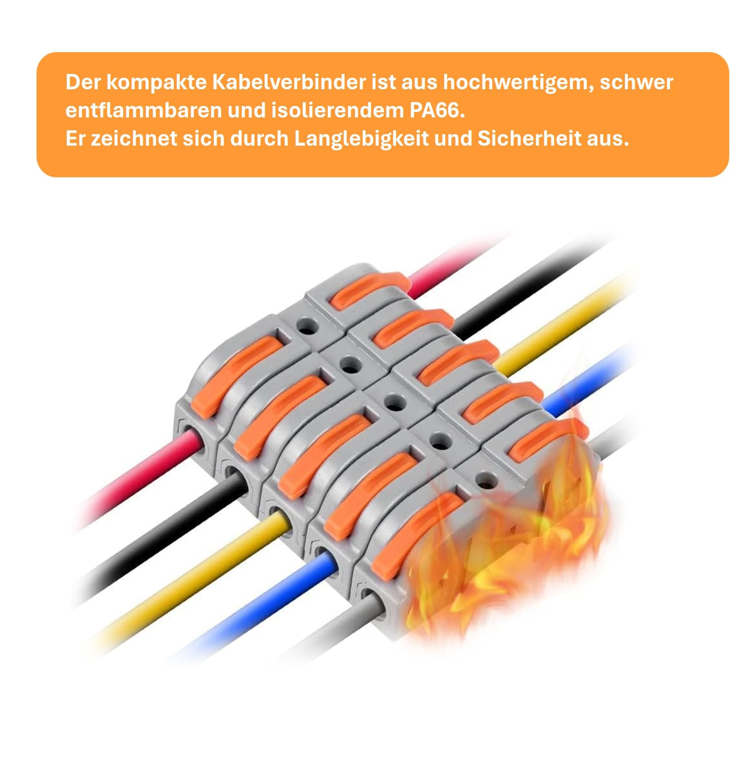 Woltersberger® Zacisk przyłączeniowy SPL-1 z dźwignią – 50 sztuk do 4 mm² – beznarzędziowy zacisk przyłączeniowy do instalacji kabli i prac elektrycznych