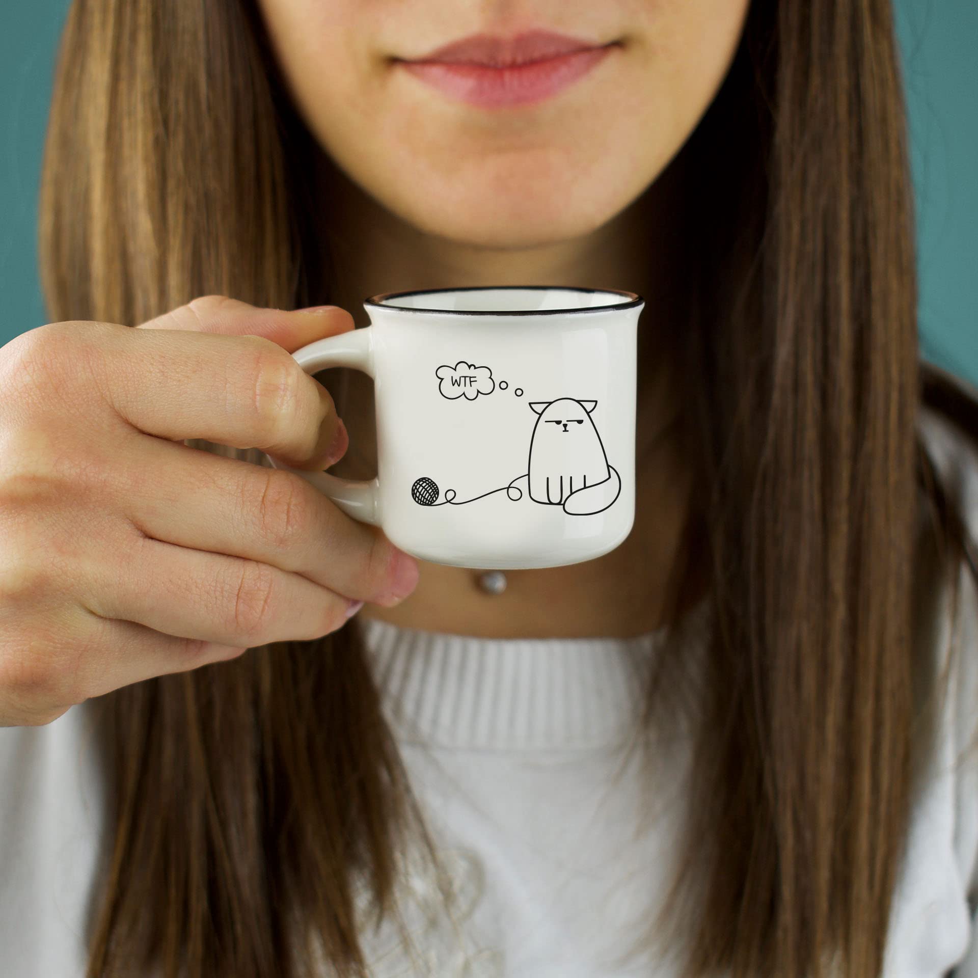 Legami Porcelain Espresso Coffee Cups, 5.5x5.5x5 cm, Dog & Cat