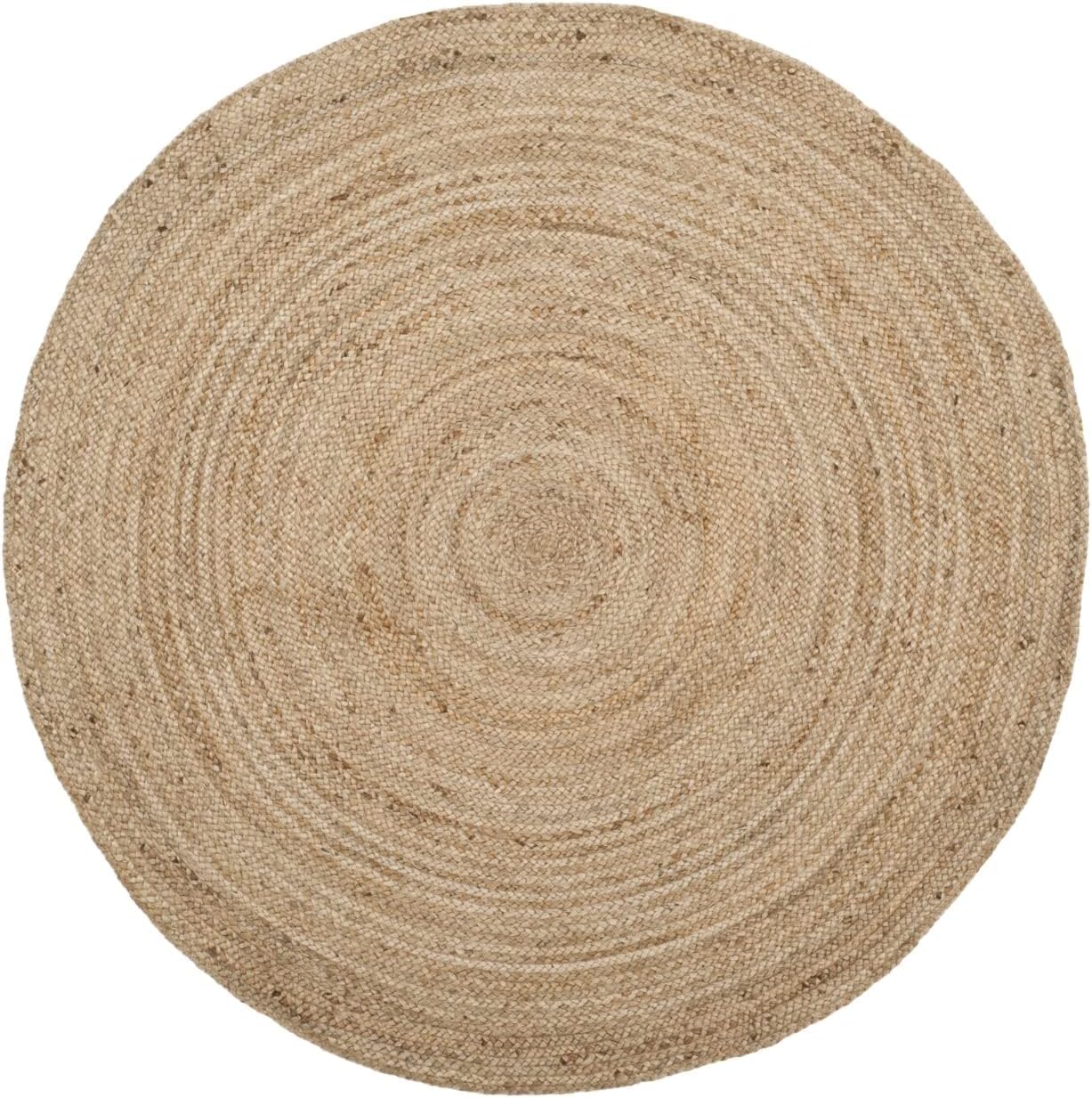 Safavieh Natural Fiber Collection Area Rug - 8' x 10' Oval, Natural & Natural, Handmade Boho Braided Jute, Ideal for High Traffic Areas in Living Room, Bedroom (NF801N)