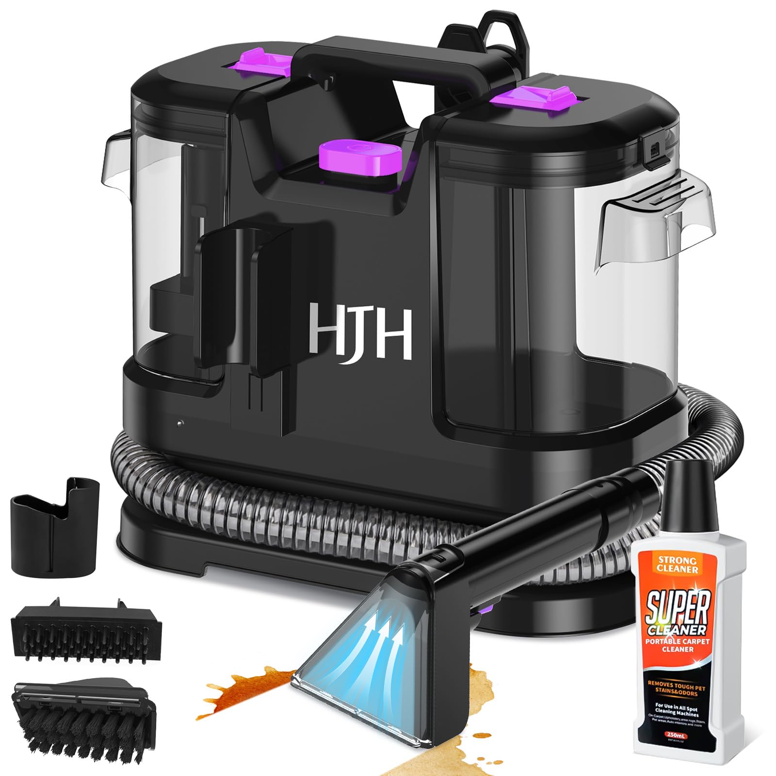 Polsterreiniger Gerät Nassauger, 450W 12kPa Teppichreiniger Waschsauger, Nasssauger Polsterreiniger, Kompakter Teppichreiniger und Textilreiniger – Waschsauger für Teppich, Polster Autositze & Sofa