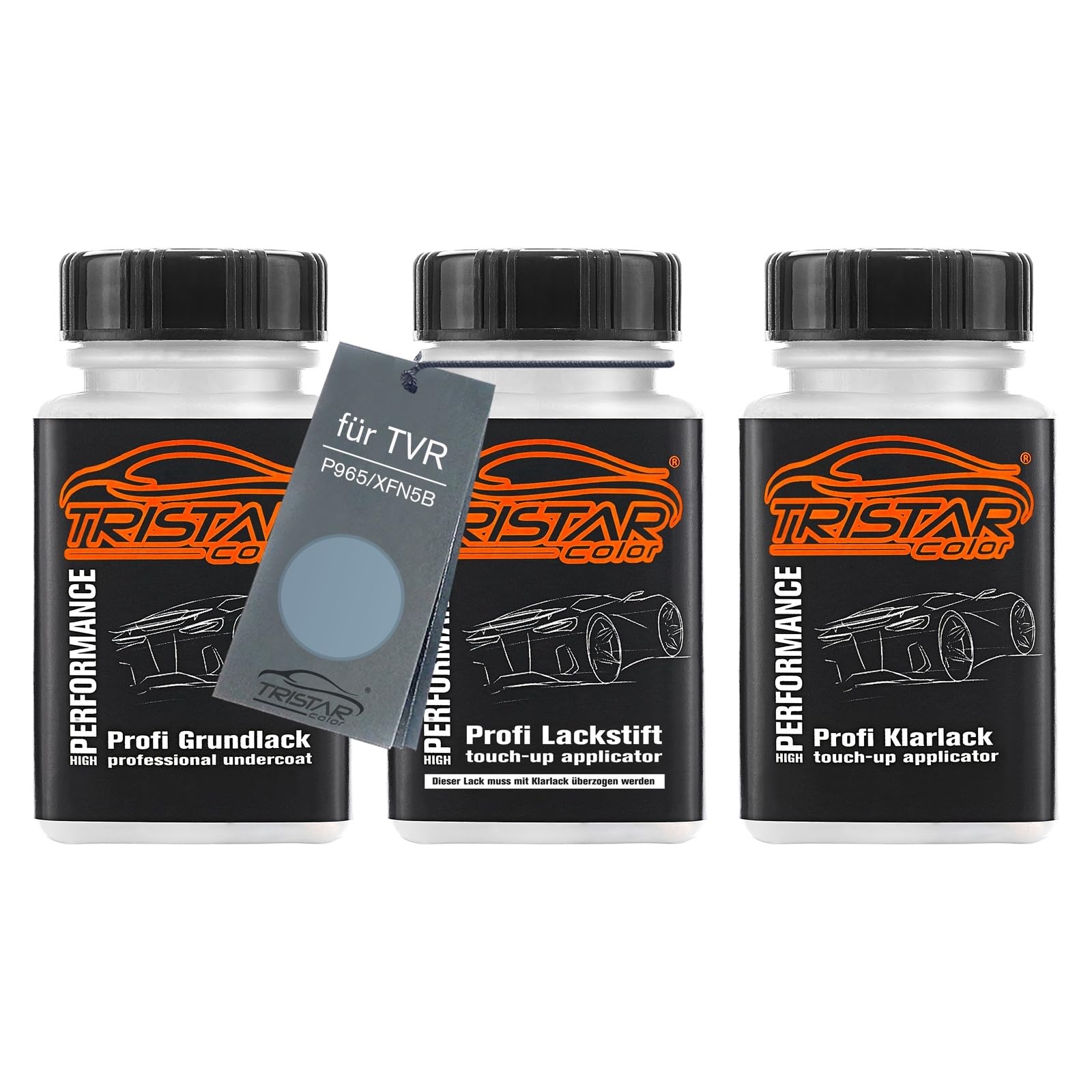 TRISTARcolor Car paint Touch-up pen set for TVR P965/XFN5B Crystal Topaz Perl under + base + clear coat 50ml each