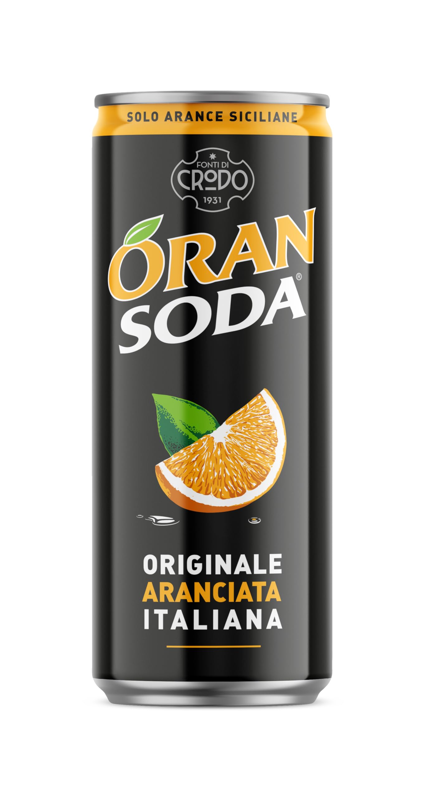 Crodo Oran Soda Limonada 24 x 330 ml con pulpa aromas naturales naranja sur Italia lata