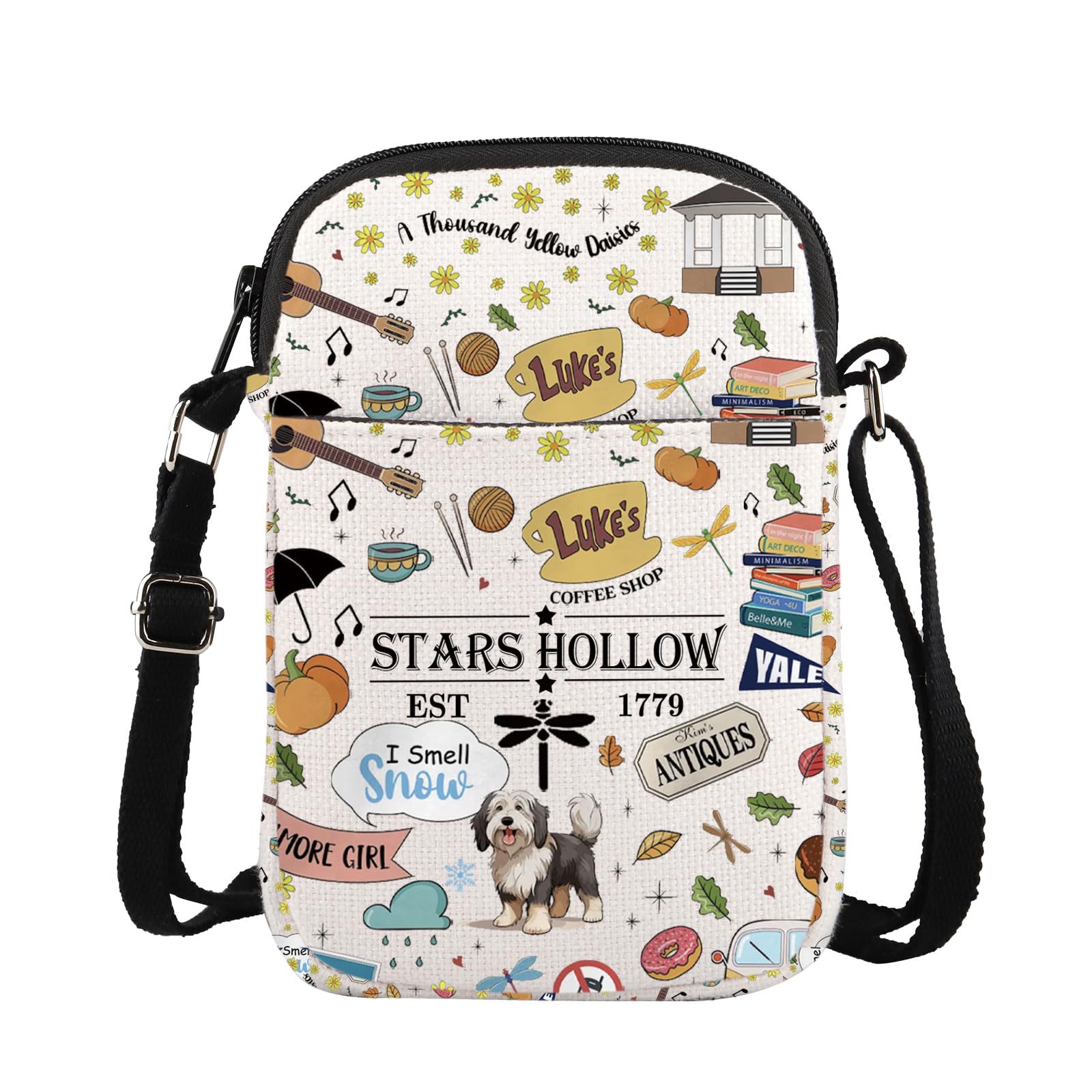 Sponsored Ad – Stars Hollow TV Show Inspired Crossbody Purses Bag Lorelei Rory Fans Messenger Bag Lukes Diner Gift