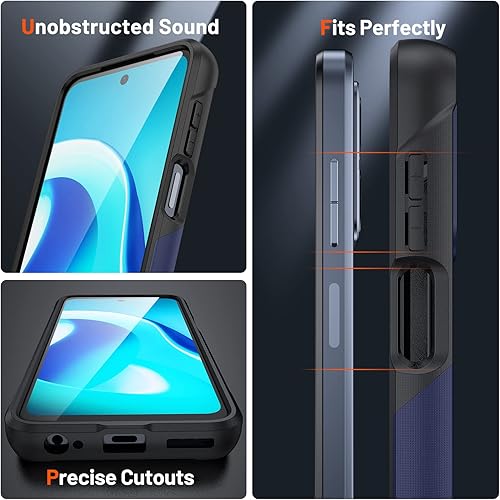 Miniatura 4 de Warsia Funda para Moto G 5G 2023, Motorola G 5G 2023 con protector de pantalla prueba de caídas de grado militar, funda protectora resistente a