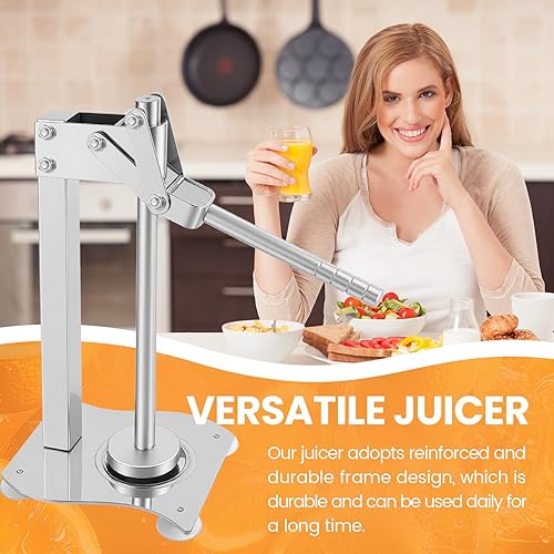 Miniatura 2 de Exprimidor de prensa de limón resistente, trituradora de frutas con soporte de limonada de acero inoxidable, prensa exprimidora manual, máquina