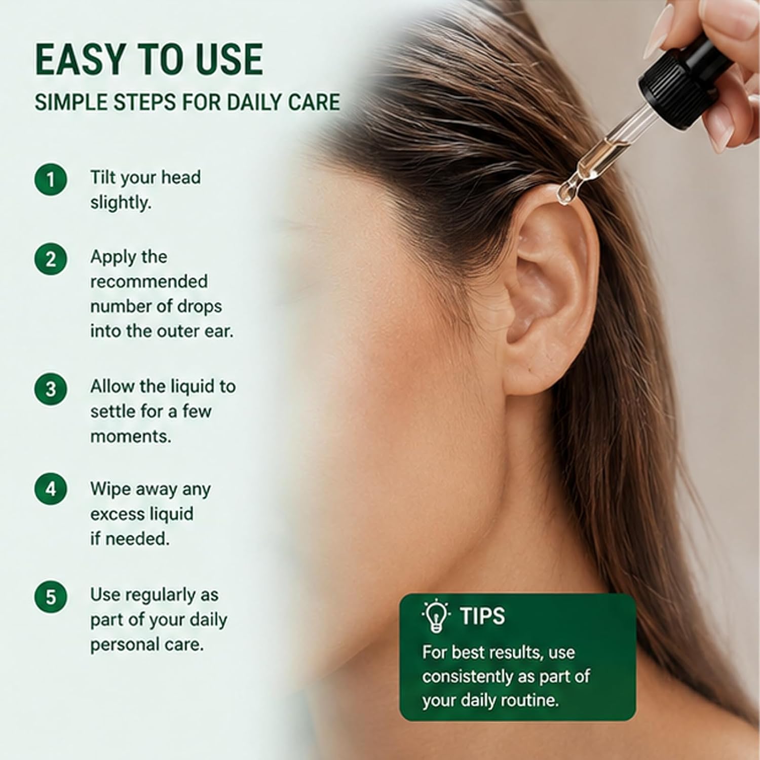 AuraClear Ear Cleaning and Relief Drops, Natural Ear Care Drops with Botanical Extracts with Olive Oil, Aloe Vera & Chamomile, Gentle Ear Cleaning Liquid for Daily Ear Hygiene, 30 ML / 1 OZ