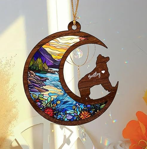 Border Collie - Adorno personalizado para atrapasoles para perro, regalo de condolencias de mascotas, atrapasoles conmemorativo para perros,