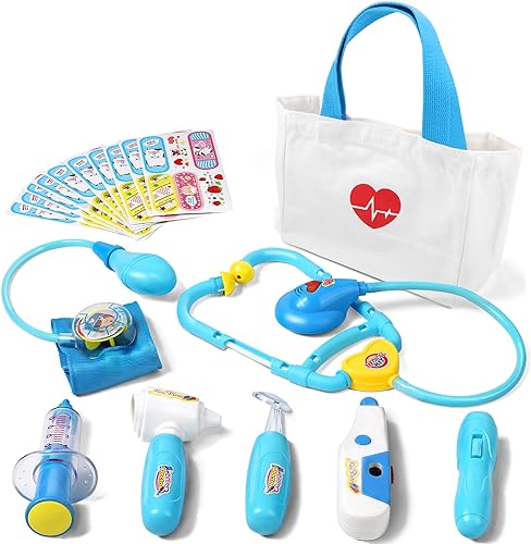Liberry Kit médico para niños pequeños de 3 a 5 años, 18 piezas, bolsa de doctor para niños, juguetes de simulación, kit médico duradero con