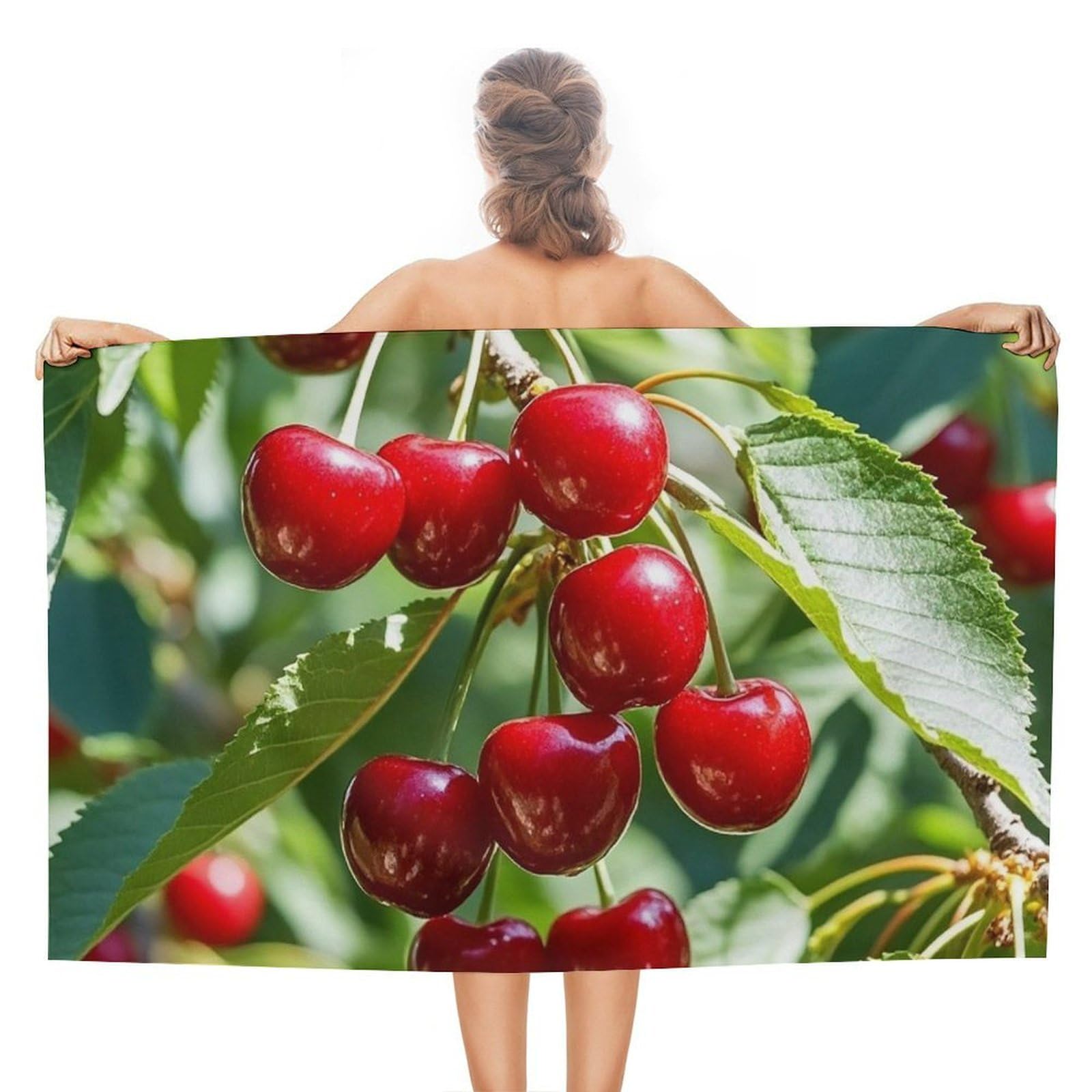 asbwuo Cherry Beach Towels Extra Large Quick Dry Absorbent