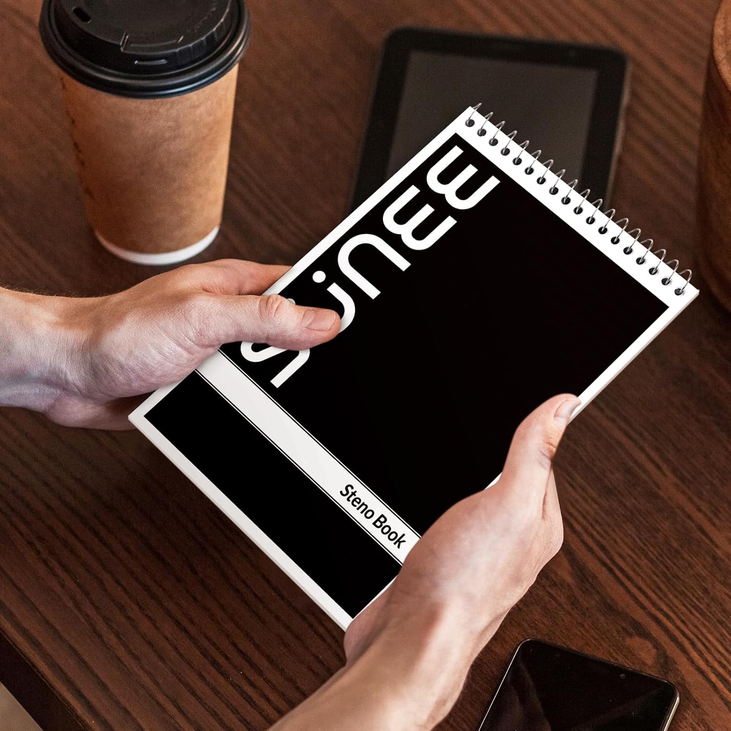 SUNEE 10 Pack Steno Pads 6x9, Gregg Rule, 60 Sheets, Spiral Notebook 6x9, White Paper, Take Notes with Top Spiral Notebook, for School, University, College, Work, Office, Black - Image 6