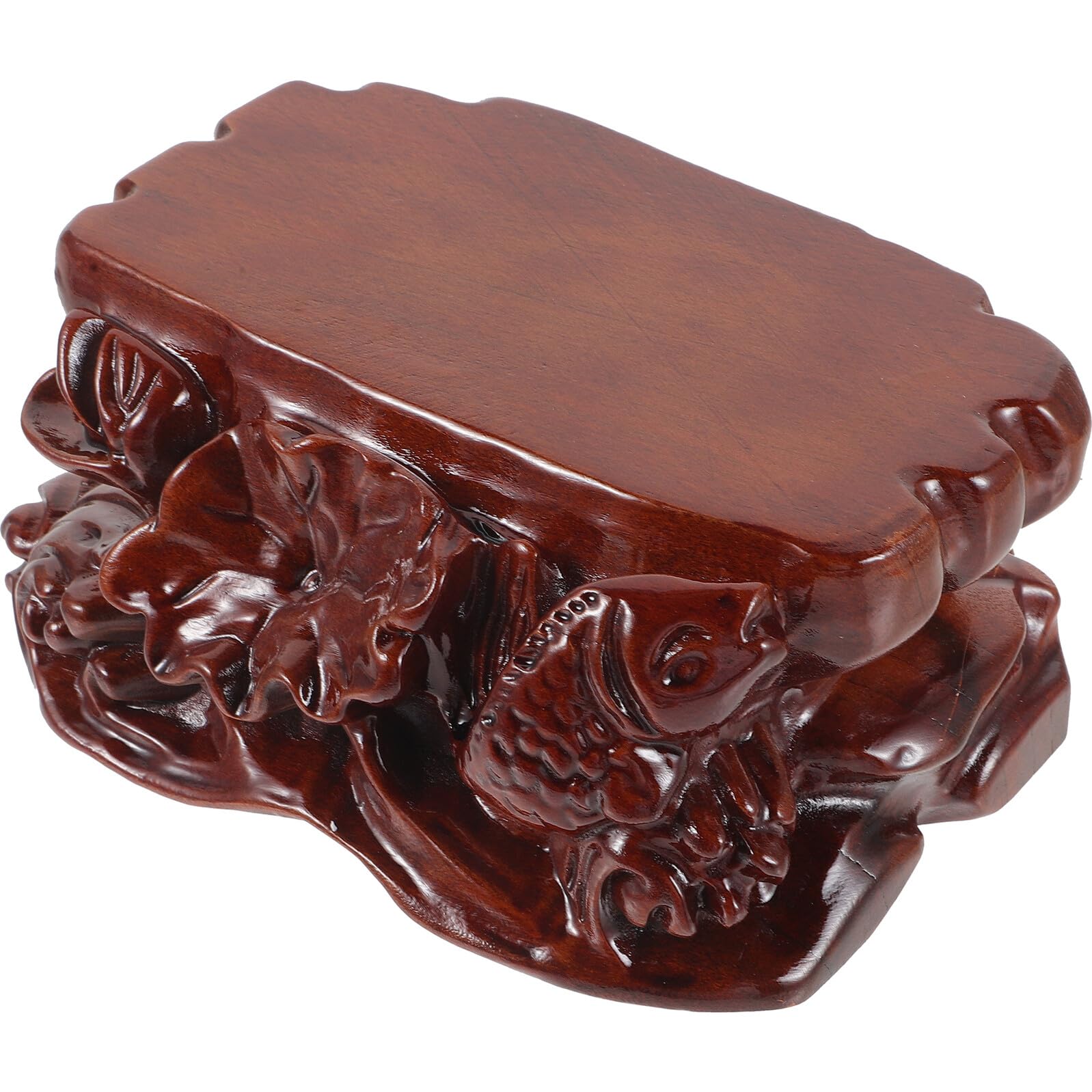 Support robuste et solide en bois marron pour vase de cuisine