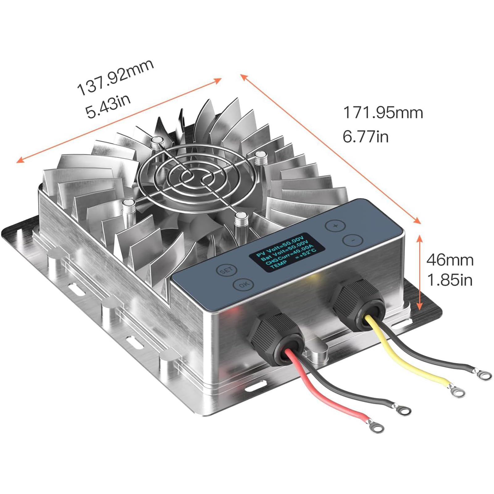 Tarifa Cargadores solares MPPT de 600 W con control de temperatura Regulador de tarifa solar de aluminio para baterías de 12 V a 24 V Regulador MPPT de eficiencia